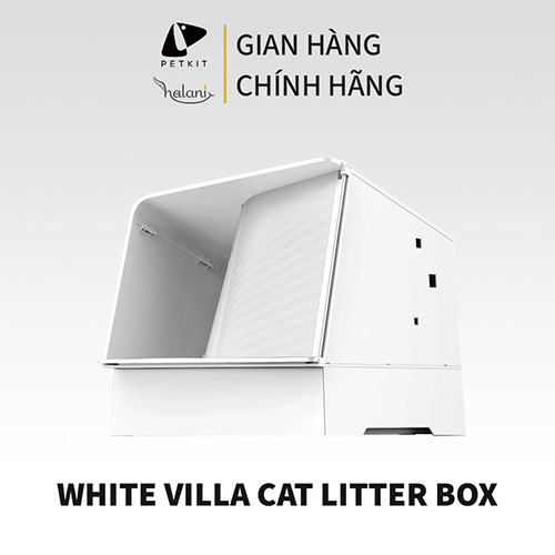 CHẬU VỆ SINH KHỬ MÙI CÓ NẮP - WHITE VILLA CAT LITTER BOX
