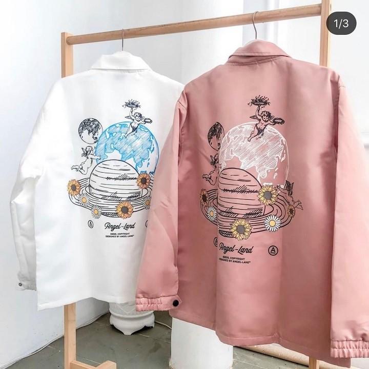 Áo khoác dù Angel land chất dù 2 LỚP - Form chuẩn Unisex Nam Nữ Couple đều mặc được