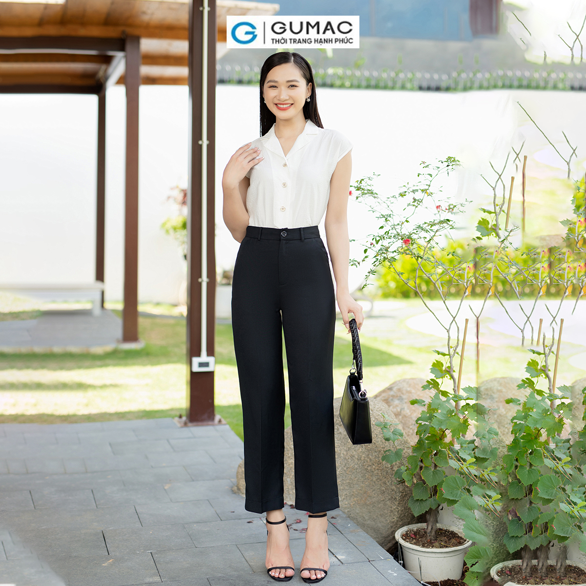 Quần tây nữ ống suông túi cơi sau tôn dáng thanh lịch công sở thời trang GUMAC QD07035