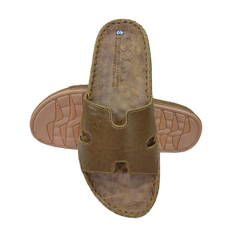 Dép Nam Quai Ngang HÀ NAM Da Bò Thật Cao Cấp DNA2211B