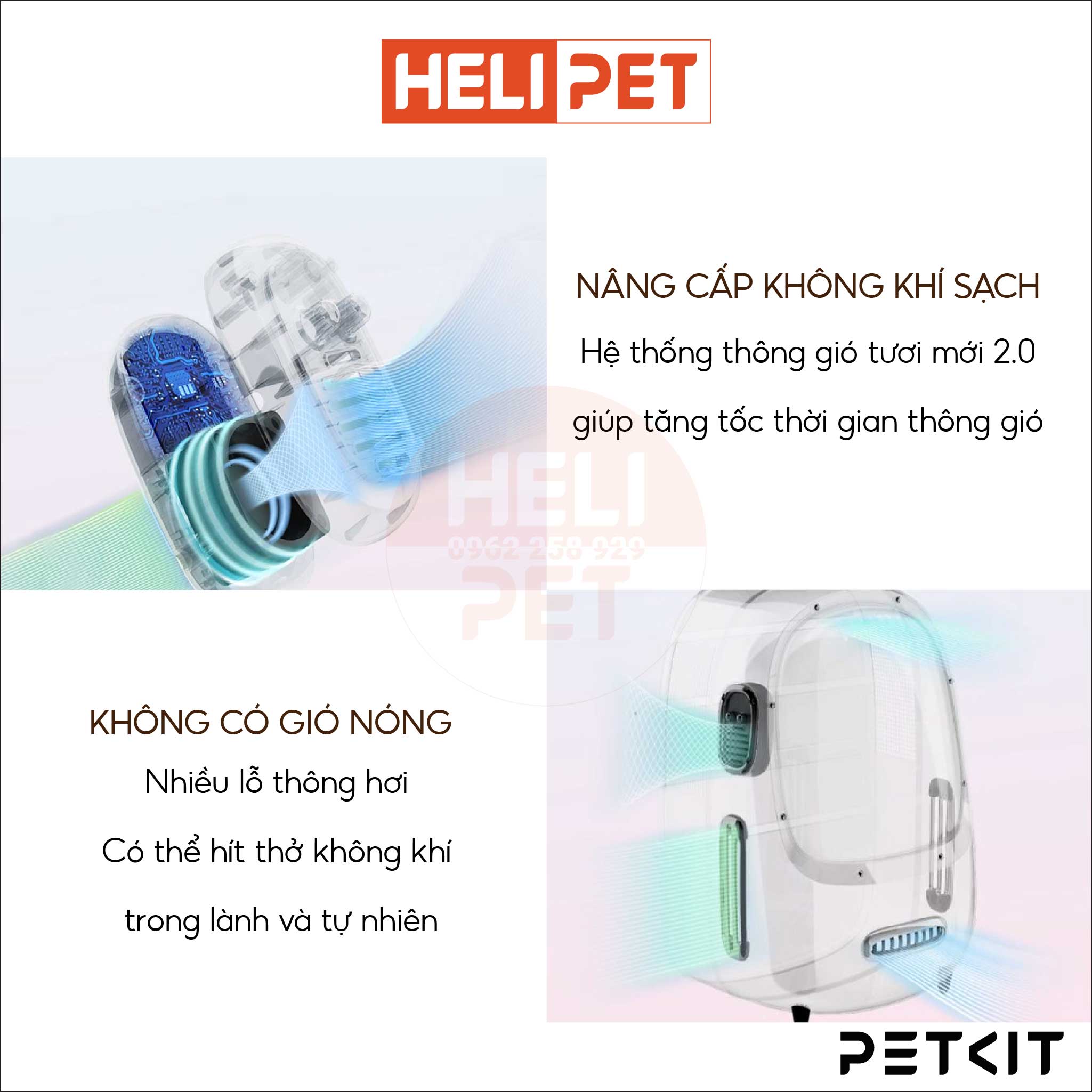 Balo Petkit Điều Hoà Thông Minh Cho Thú Cưng Petkit Breezy ver 2 New 2023 - HeLiPet
