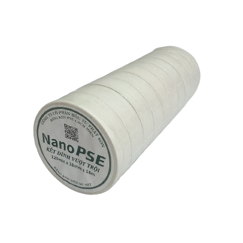 Băng keo cách điện đủ mét Nano PSE 18M màu trắng