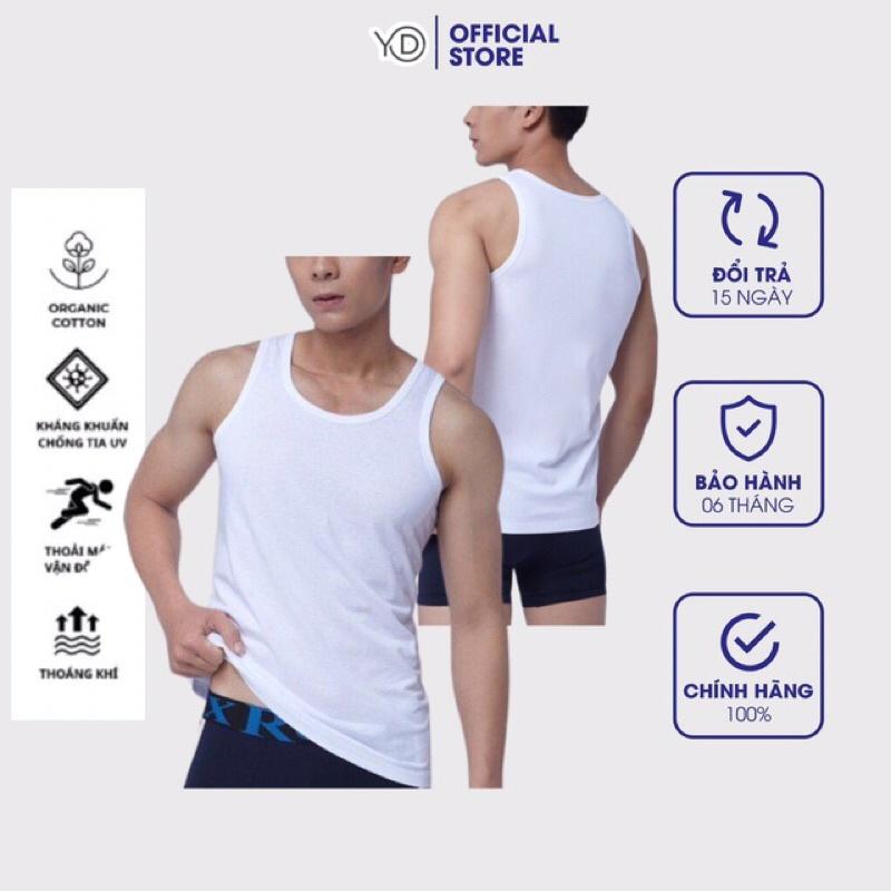 Áo lót ba lỗ nam đông xuân cotton mềm mịn, chất lượng xuất khẩu YD màu trắng, cam kết sản phẩm cao cấp, chuẩn hãng.