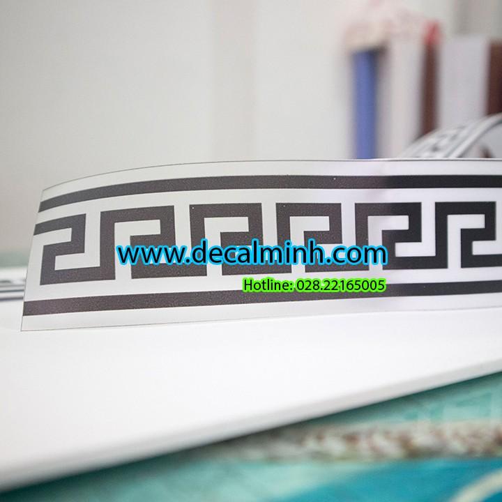 Decal chỉ viền kiếng - viền tường hoa văn S đen