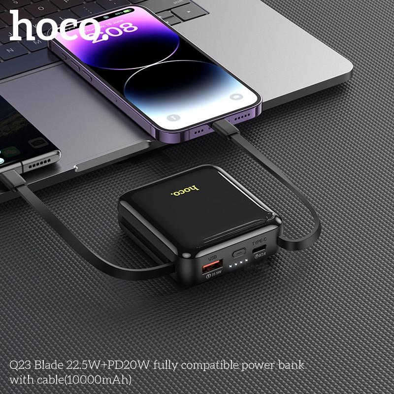 Sạc dự phòng 10000mAh kèm cáp siêu nhanh 22.5W Hoco Q23, pin sạc nhanh hàng chính hãng Hoco Mall Official