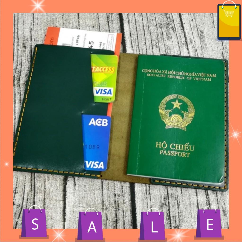 Bóp ví đựng passport, hộ chiếu da bò handmade Dyshop PP619