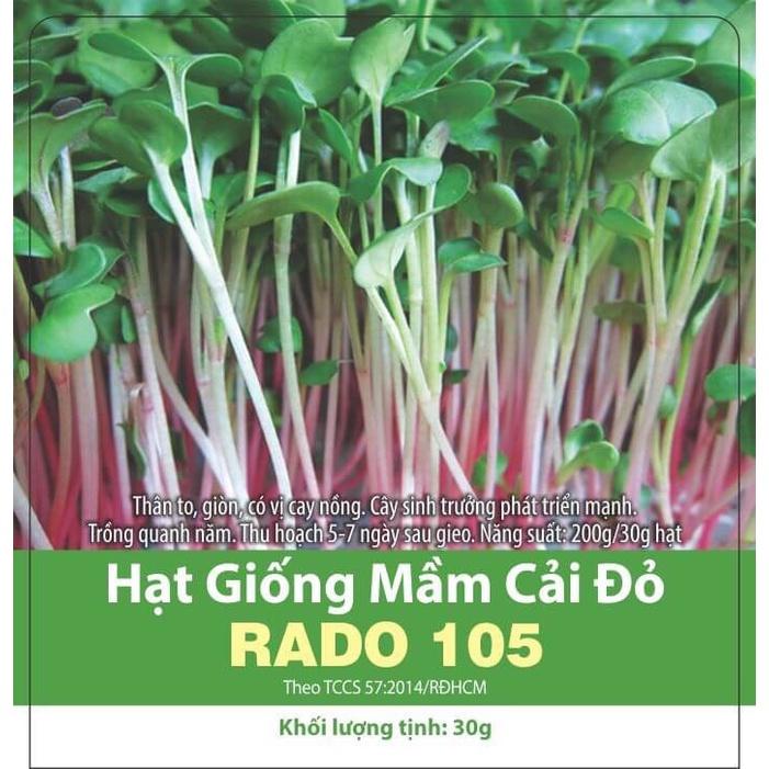 Hạt giống rau mầm củ cải đỏ Rado 105 RD gói 30gr