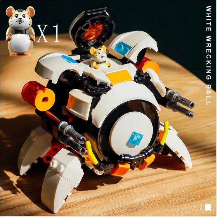 (227 pcs)Bộ Đồ chơi lắp ráp kiểu Lego Overwatch Robot Hamster Wrecking Ball model 50029