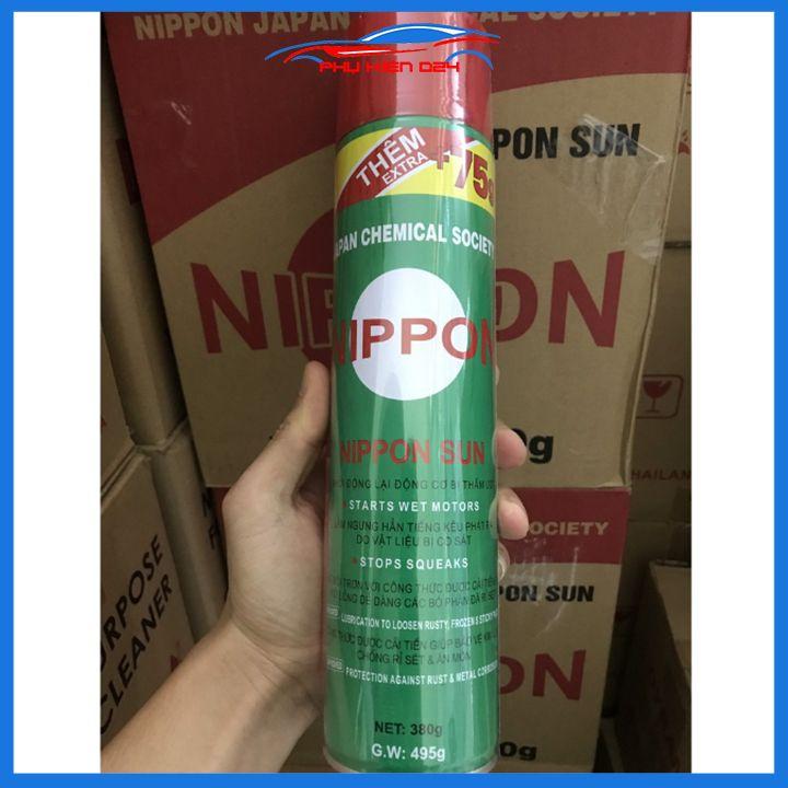 Chai xịt tẩy rỉ nippon loại to 490ml bôi trơn chống sét giảm tiếng ồn