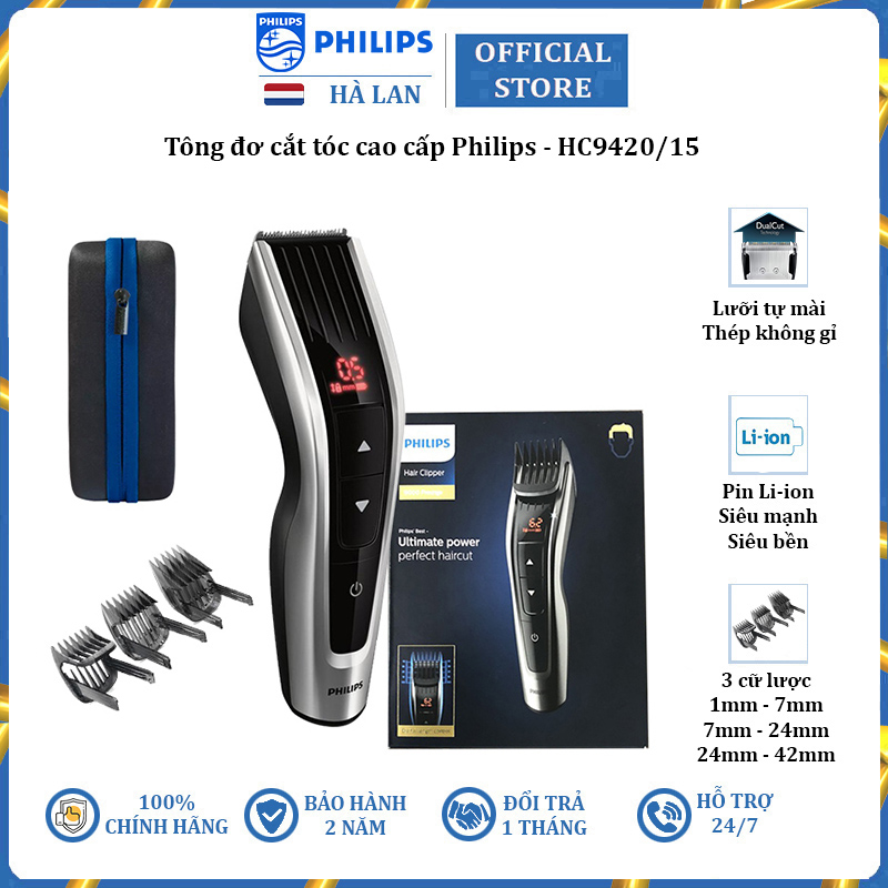 Tông đơ cắt tóc cao cấp Philips HC9420/15 - Hàng Chính Hãng