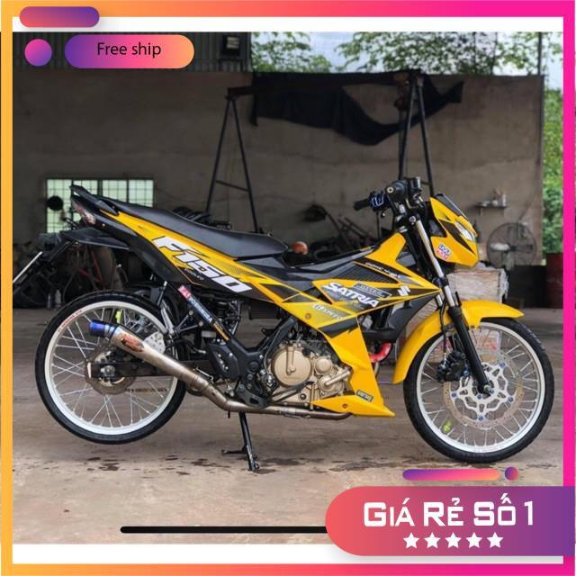Tem rời dành cho Satria Fi vàng đen decal trắng sữa