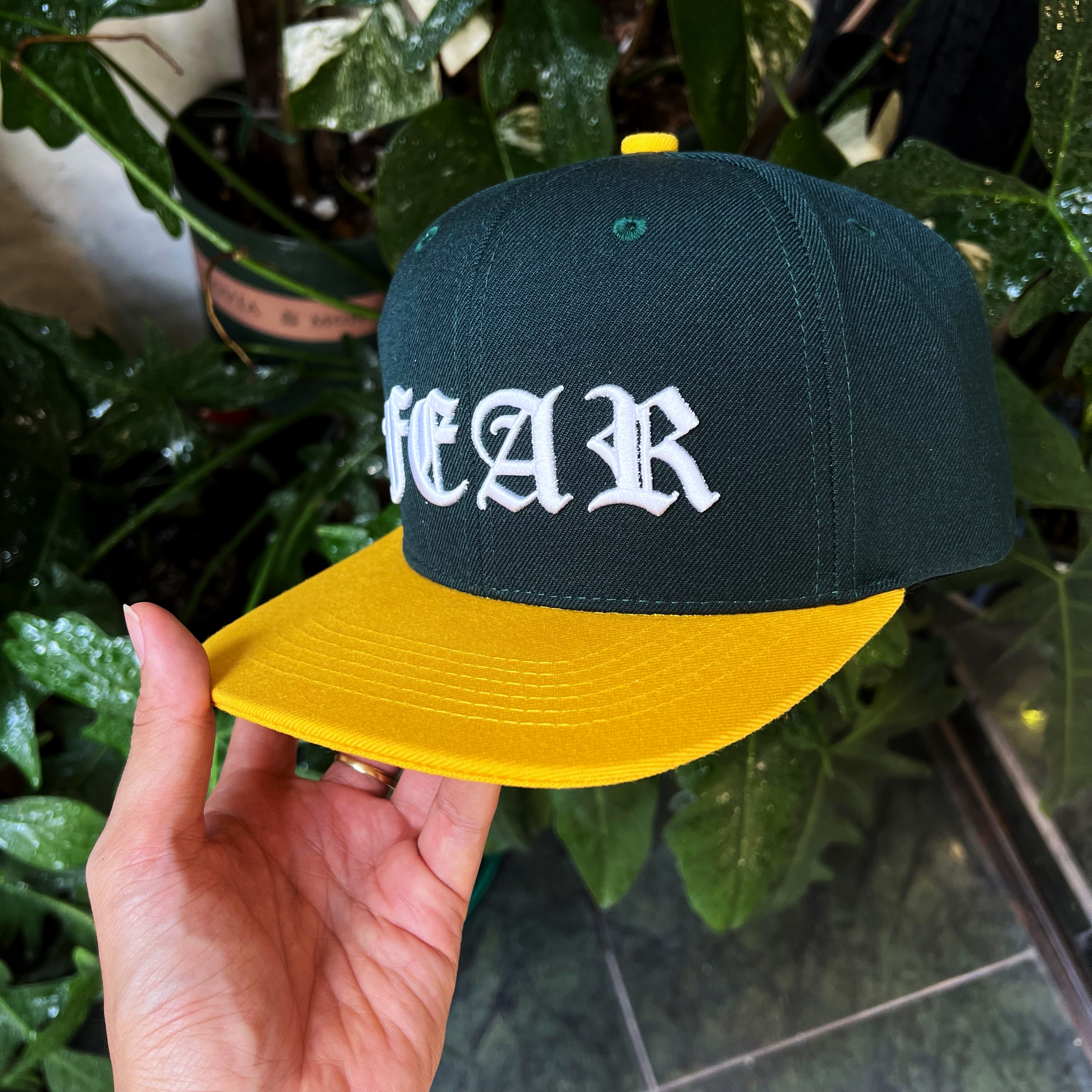 Nón snapback vải xanh Cổ Vịt logo Chữ F thêu 3D cách điệu quai dây gài chất lượng cao brand One Hat