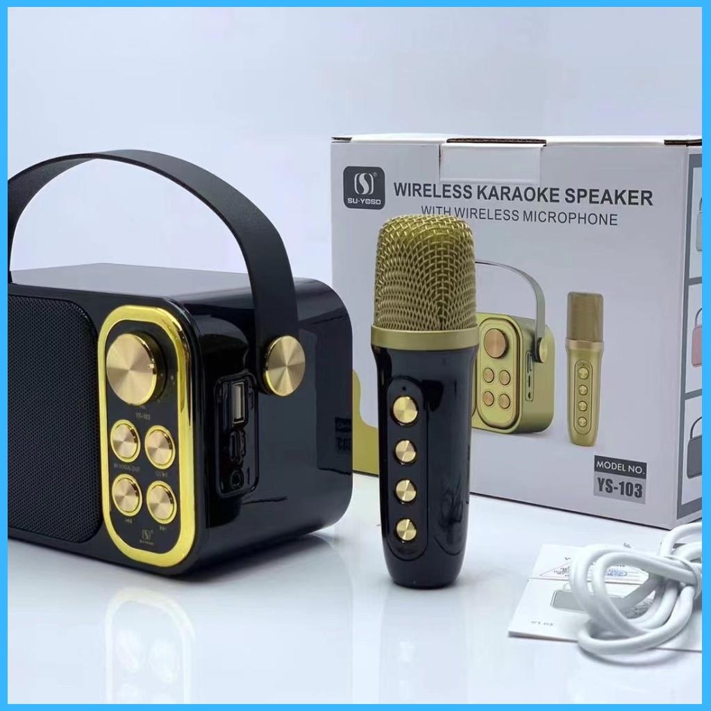 Loa Karaoke Bluetooth Mini YS-103 Kèm 1 Micro Không Dây Công Suất 5W Âm Thanh Siêu Hay-Loa Karaoke Mini Bluetooth