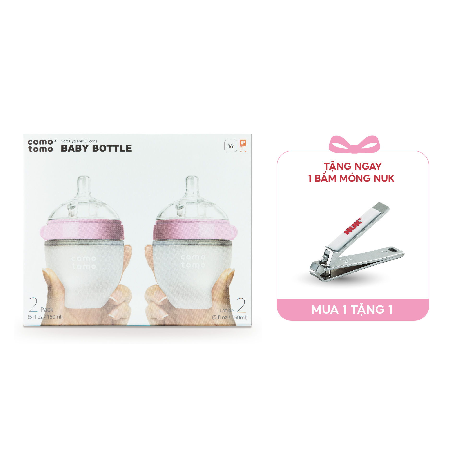 Bình sữa silicone Comotomo 150ml - Xanh