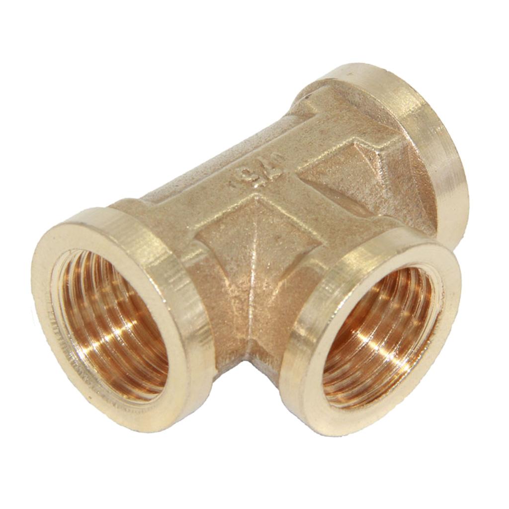 1/2'' Brass Pipe 3 Way Thread Fitting Coupler Connector DN15