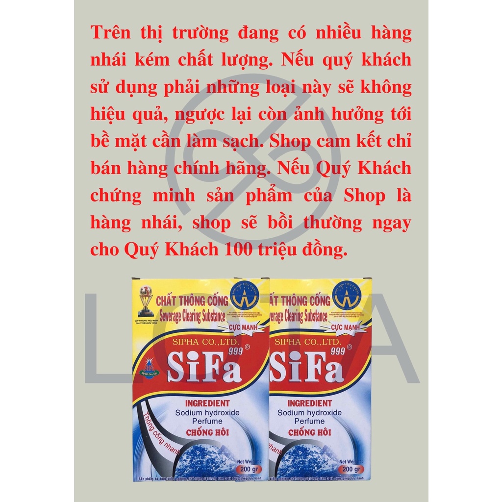 BỘT THÔNG CỐNG SIFA CỰC MẠNH, chất thông tắc nghẽn bồn cầu lavabo bồn rửa chén bát, hóa chất thông nghẹt cống không mùi