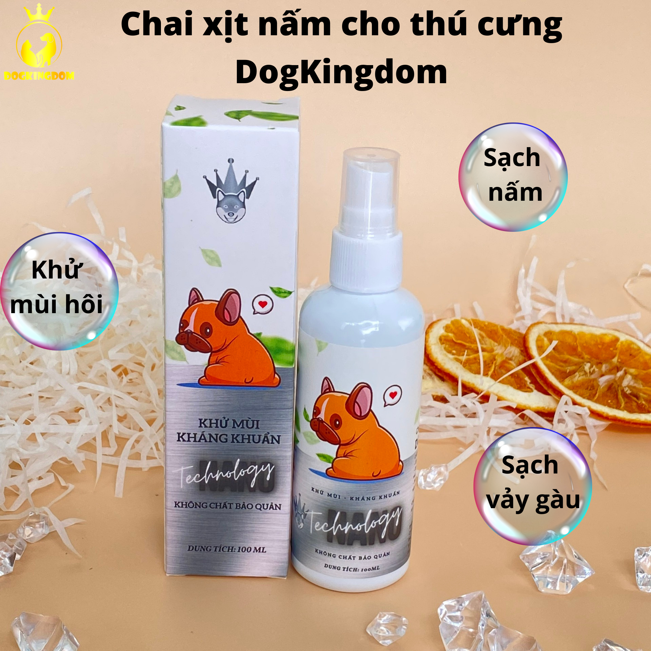 Chai Xịt Nấm Khử Mùi Cho Thú Cưng DOGKINGDOM