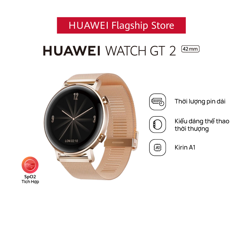 Đồng hồ thông minh HUAWEI Watch GT2 (42mm) | Kirin A1 | Thời lượng pin dài | Kiểu dáng thể thao thời thượng | Hàng Chính Hãng