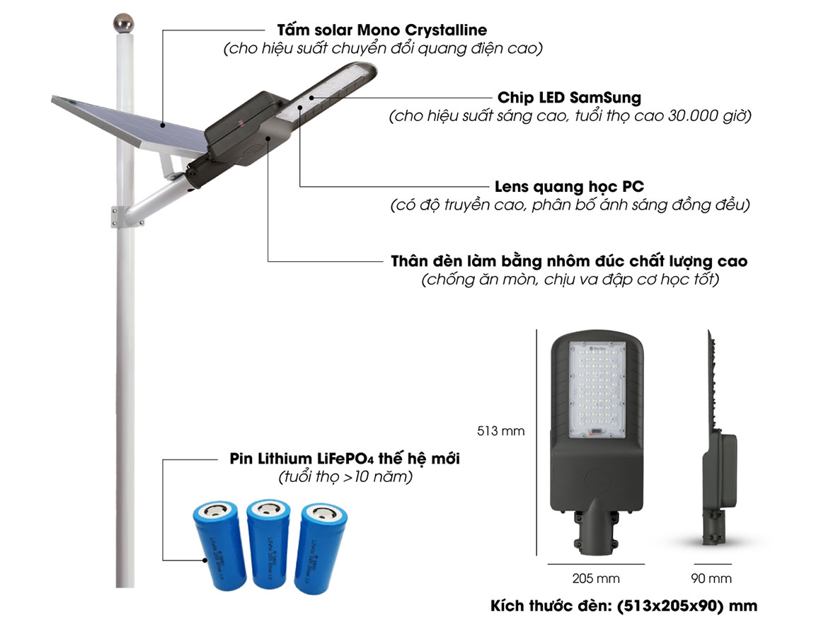 Đèn LED chiếu sáng đường NLMT Rạng Đông Model: CSD05.SL.RF 100W.V2 ánh sáng trắng 6500k Điều khiển tắt bật đèn theo cảm biến ánh sáng môi trường - Hàng Chính hãng