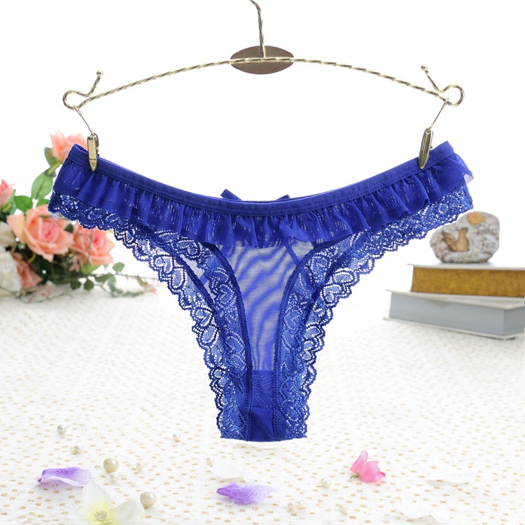 Combo 2 quần lót nữ, quần lọt khe, quần lót tam giác ren lưới xuyên thấu sexy, đính nơ xinh xắn LYEQ052
