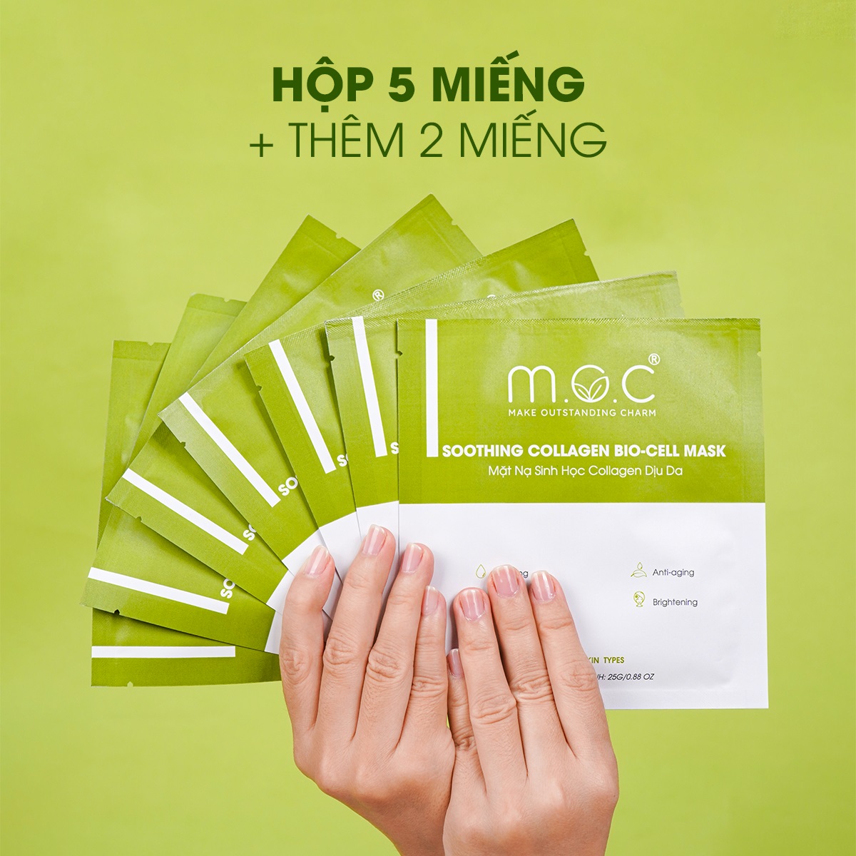 Hộp 7 Miếng Mặt Nạ Sinh Học Collagen Dịu Da - Cân bằng dầu nước, phục hồi thương tổn, Cung cấp dưỡng chất Collagen thủy phân cao, (HA), ôm khít như làn da thứ 2 mềm mịn và trắng sáng