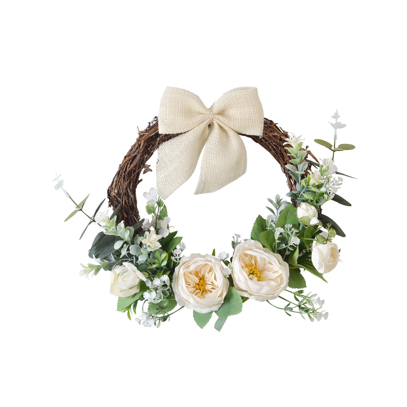 Door Wreath Wall Hanging Artificial Flower Wreath for Indoor Outdoor Party