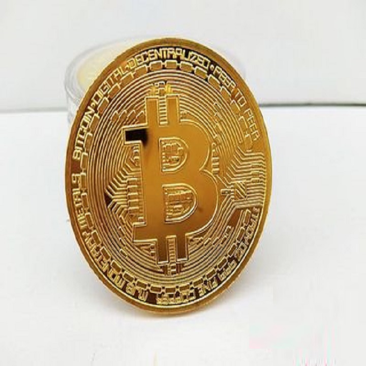 Xu Bitcoin Vàng, đường kính xu 4cm, chất liệu Niken mạ một lớp màu vàng, dùng để sưu tầm, lưu niệm, làm đồ thủ công mỹ nghệ - SP002456