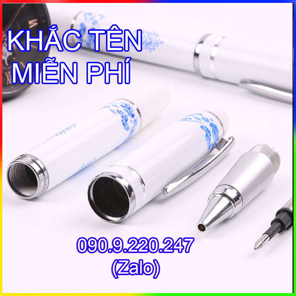 Bút ký Cao cấp Doanh nhân LC013, hoa văn gốm sứ, mực mịn đều ở mọi góc nghiêng