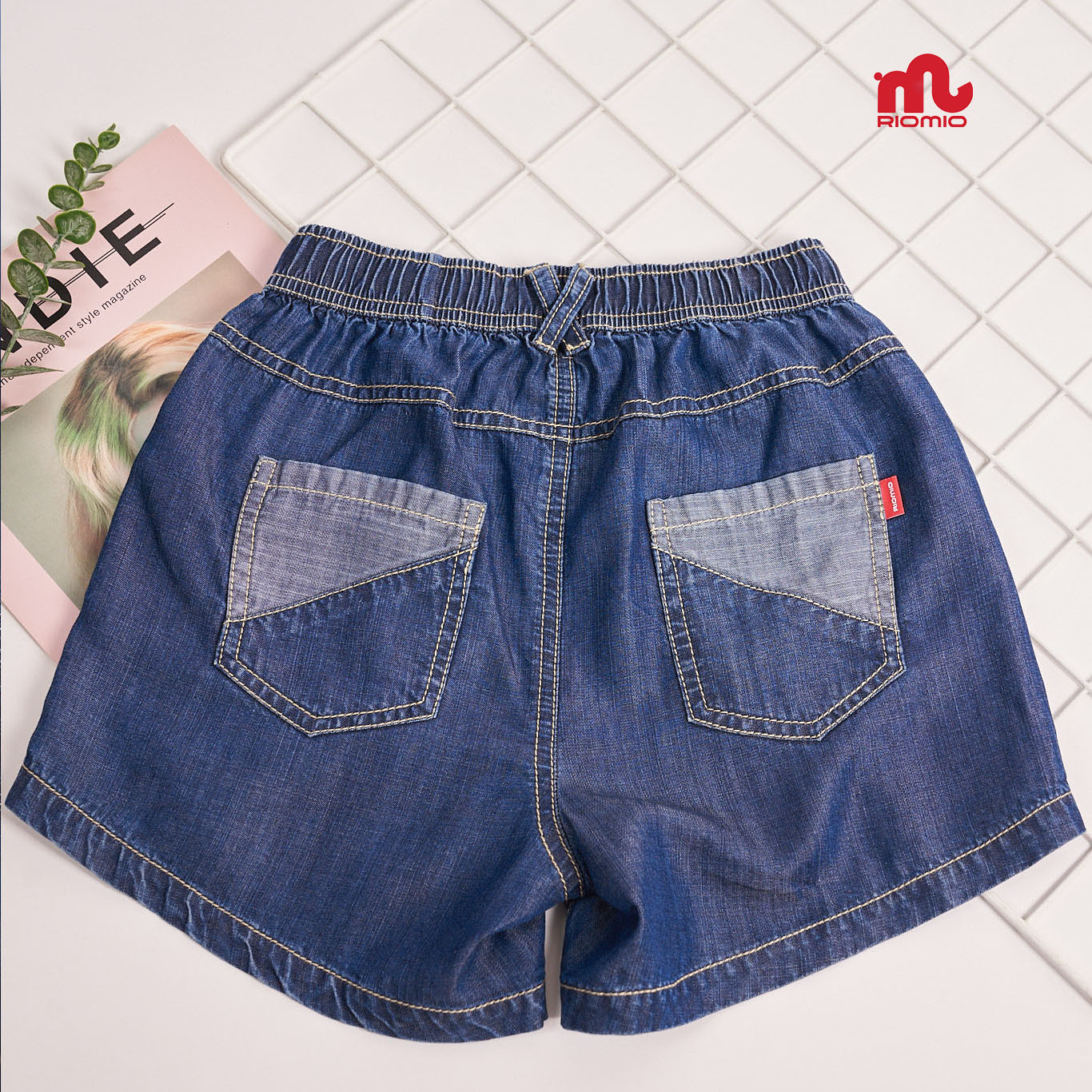 Quần jean cho bé gái short trẻ em 15-40kg RIOMIO sooc bò chất liệu tencel USA thoáng mát - RO205