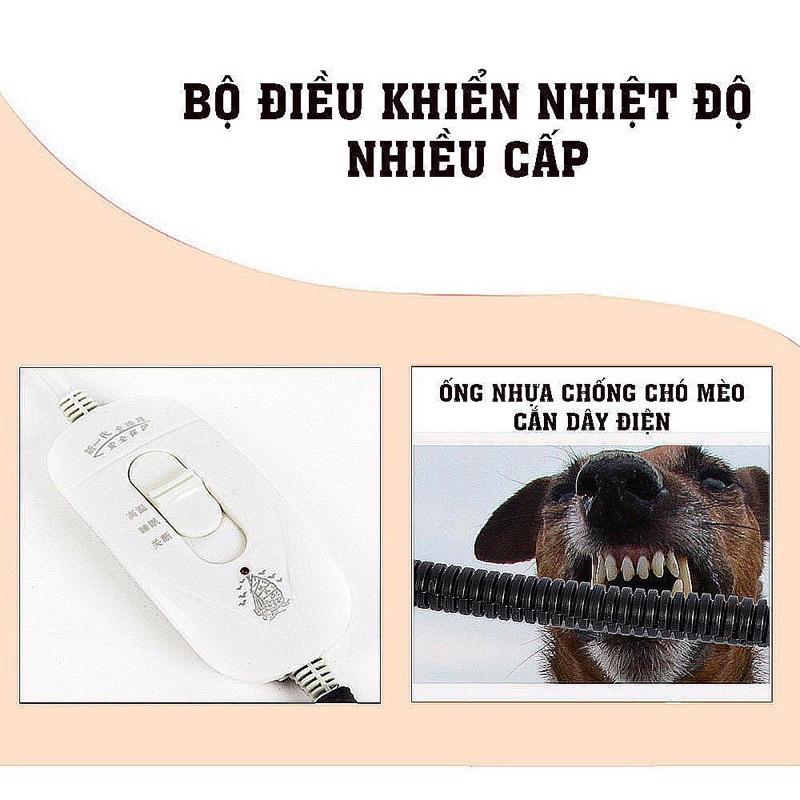 Đệm Sưởi Điện Chống Thấm, Thảm Sưởi Cho Chó Mèo, Pet, Thú Cưng Có Ống Chống Cắn Dây Điện.