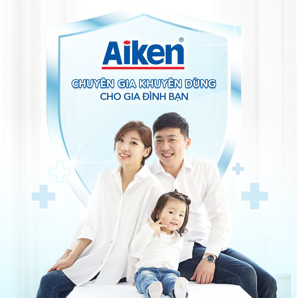 Aiken Sữa Tắm Trà Xanh/Bạc Hà 350g + Xịt Diệt Khuẩn 60ml