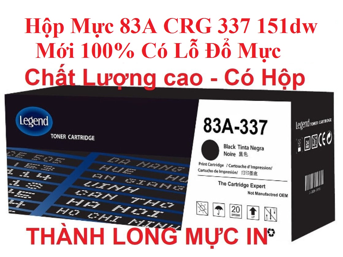 Hộp mực 337/83A -Có Lỗ Đổ Mực- Dùng cho Canon MF151dw MF211 MF212w MF221d MF215 MF217w MF226dn MF229dw MF235 / HP M125 125fw 125A M126 M127 M127fw M201