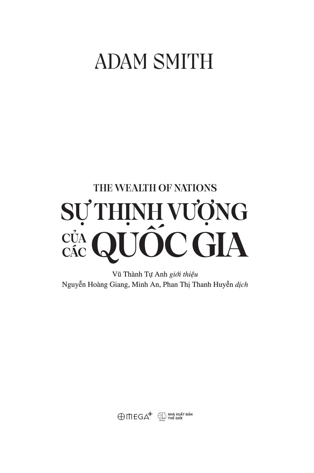 Sách - Sự Thịnh Vượng Của Các Quốc Gia - Bìa Cứng