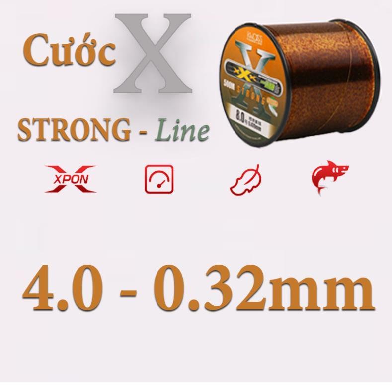 Cước câu cá 500m cao cấp Cước tàng hình X Strong line màu nâu vàng X5