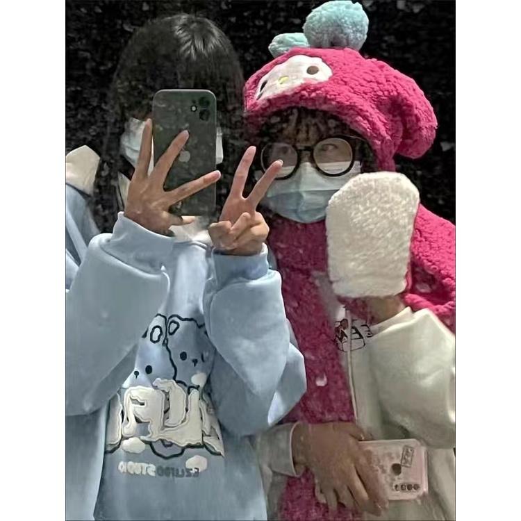 Bộ mũ nón kèm khăn choàng cổ & găng tay nhân vật hoạt hình Sanrio character bằng lông nhung dễ thương đáng yêu