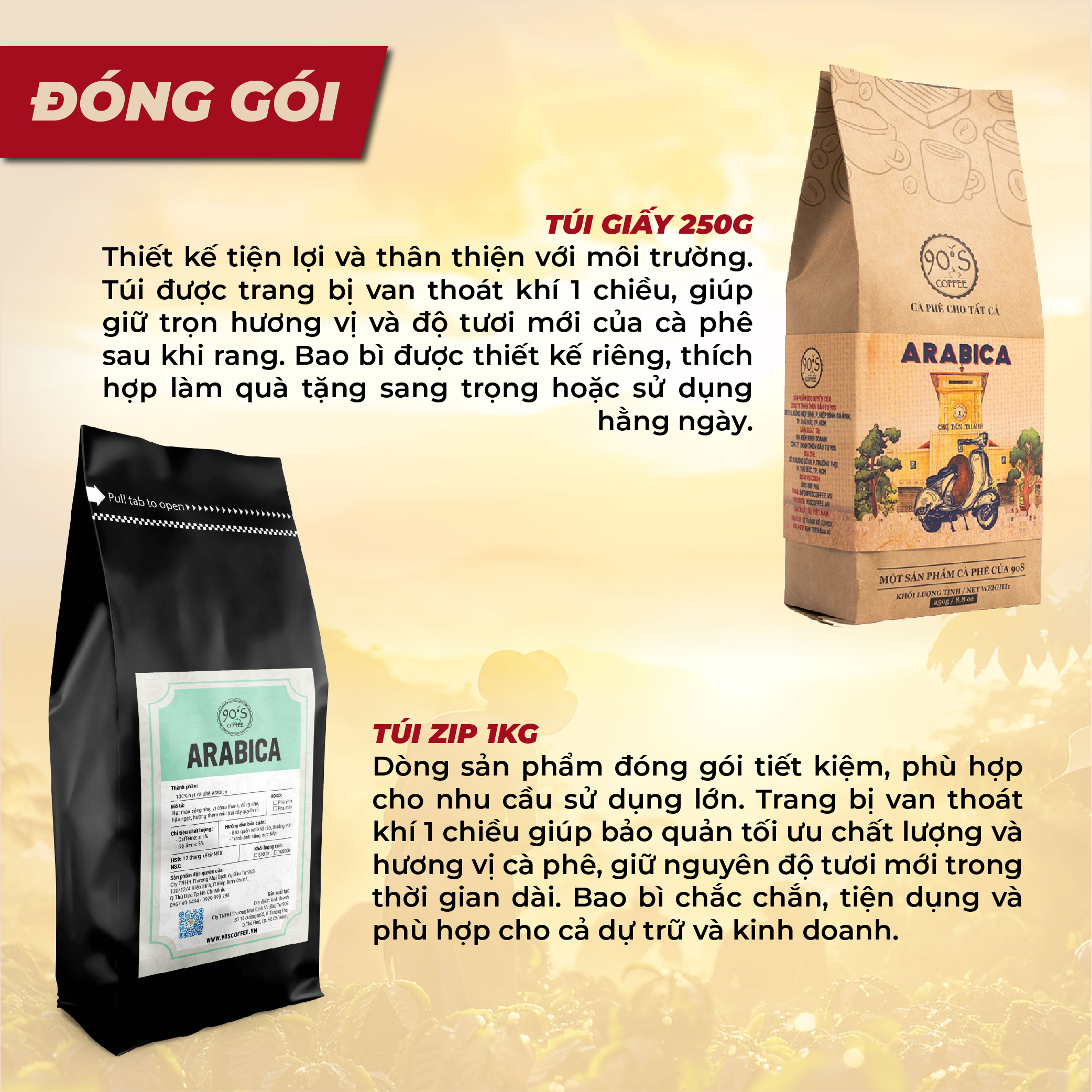 Cà Phê Arabica Nguyên Chất Rang Mộc - Gu Chua Thanh Đắng Nhẹ Hậu Ngọt Thơm Dịu | 90S COFFEE