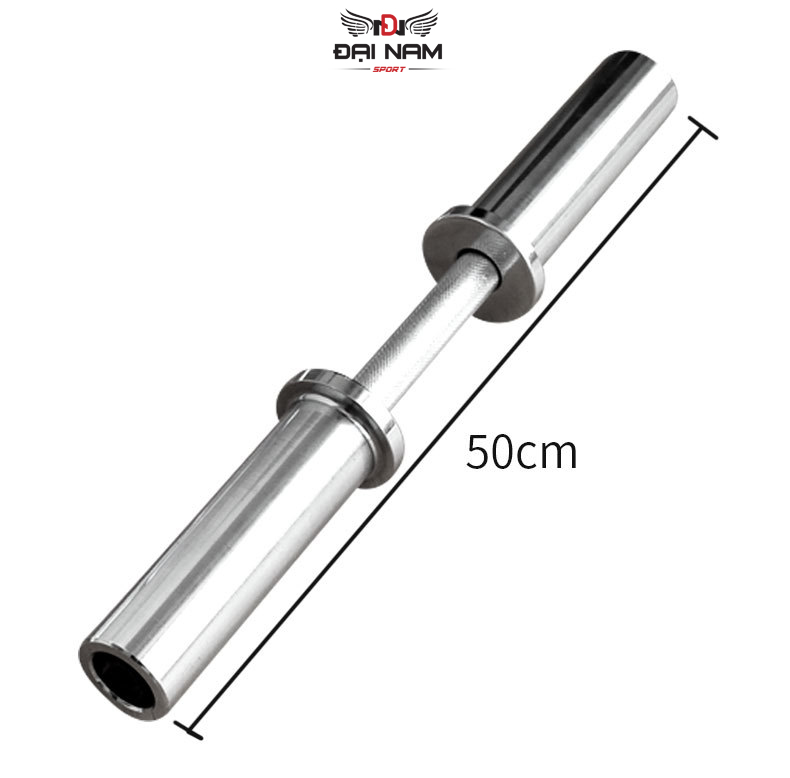 Đòn Tạ Tay Inox Dài 50cm Phi 50mm Nặng 4kg ( 1 Tay) Chính Hãng Đại Nam Sport + Khóa Kẹp 2 Đầu