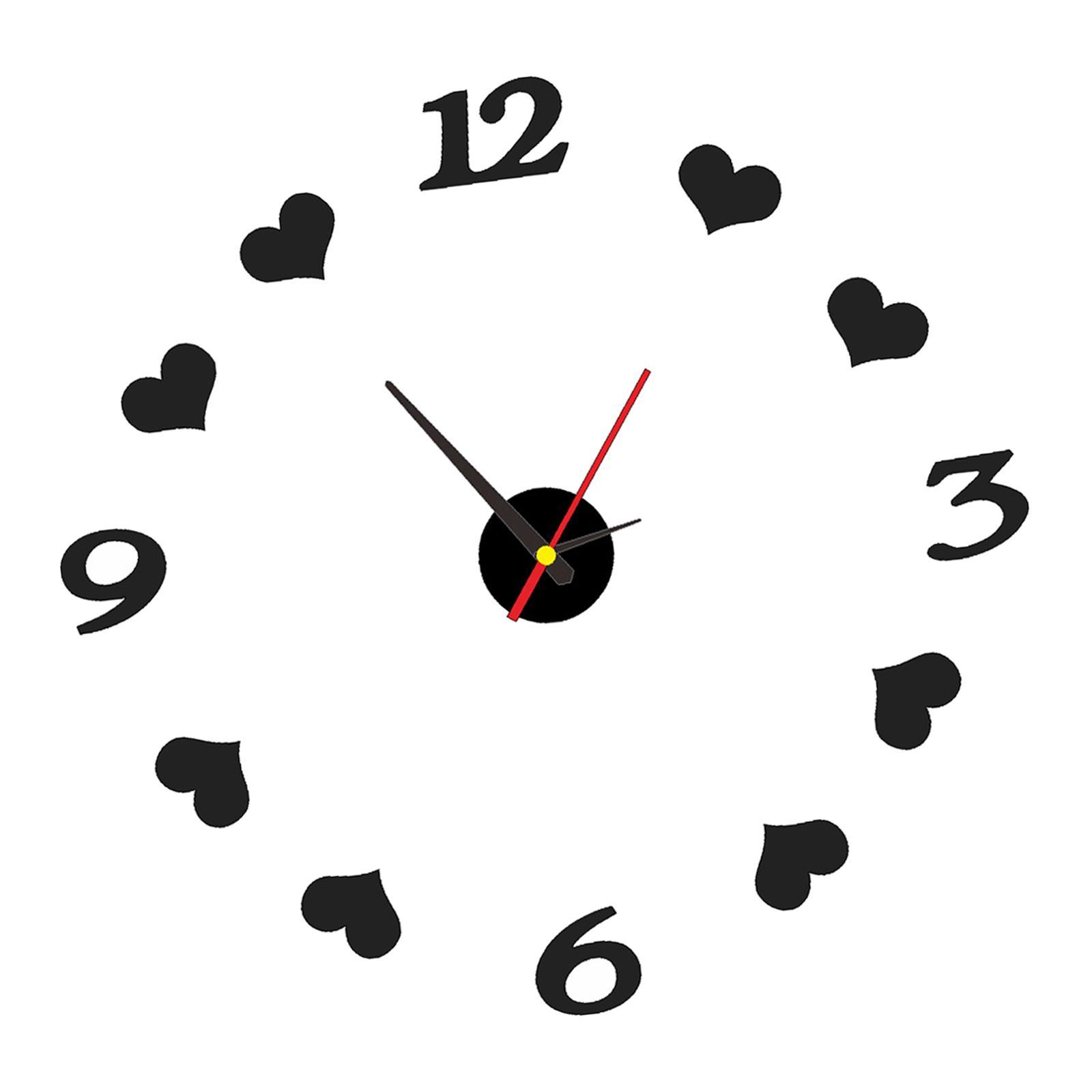 DIY Clock Wall Clock Decor Sticker with Numerals for Office Decoration