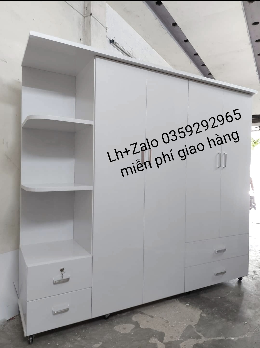 Tủ nhựa đài Loan 4 cánh 1 kệ