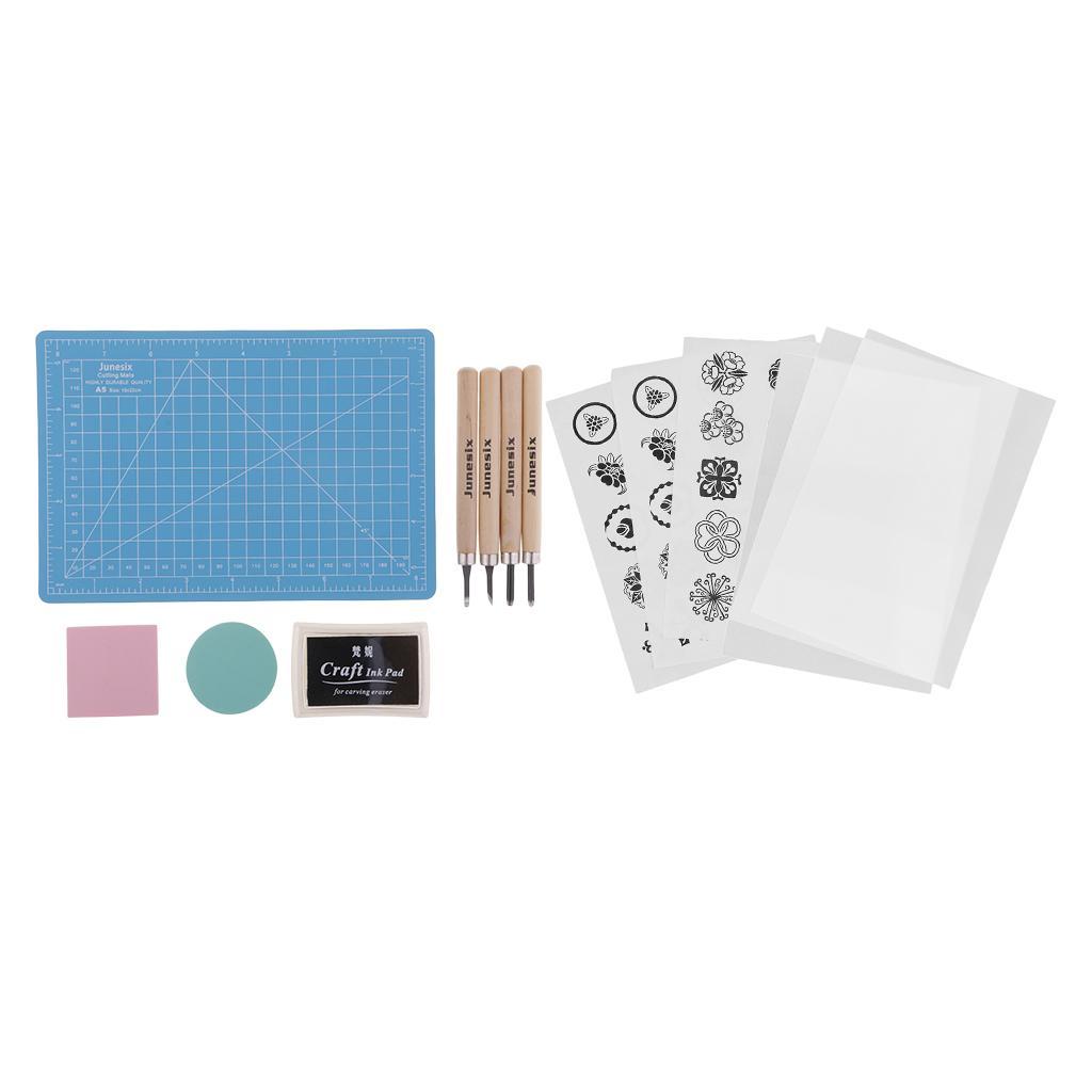 2x 1 Set of Stamp Cutting Art Carving Tools Stamps Crafting Set