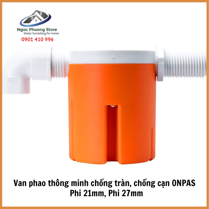 Van Phao Cơ Thông Minh Chống Tràn ONPAS Thế Hệ Mới, Tự Ngắt Nước Phi 21mm, 27mm