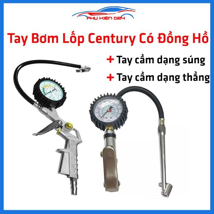 Tay bơm lốp xe có đồng hồ đo Century tay cầm dạng súng, thẳng hai loại