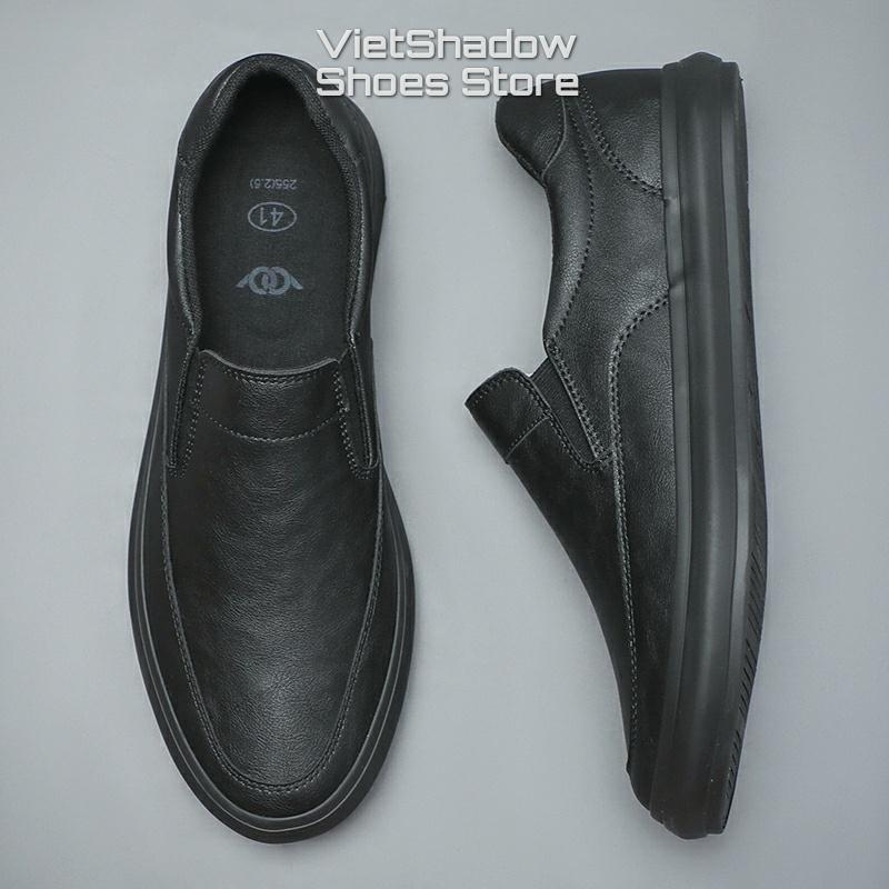 Slip on, giày lười nam thương hiệu BAODA - Chất liệu da PU, đế cao su 3 màu trắng, đen, ghi - Mã SP 22441