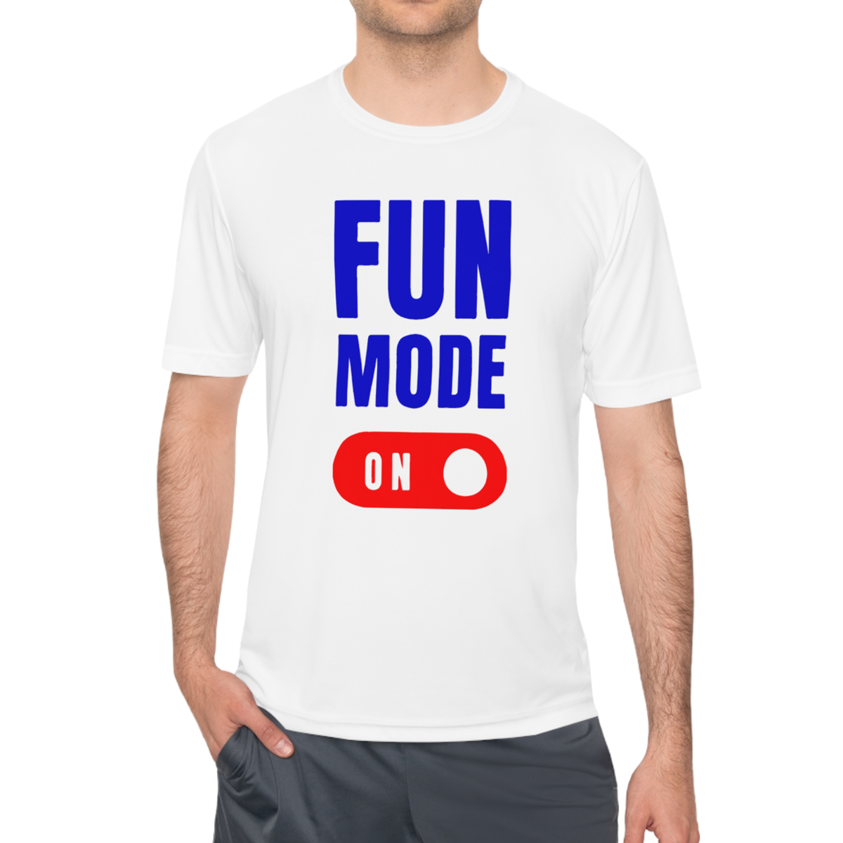 Áo Thun Nam In Chữ FUN MODE Tay Ngắn Cổ Tròn Áo Phông Nam Nữ Form Basic