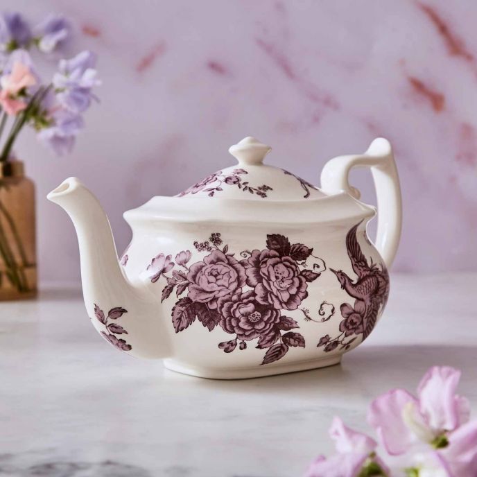 Ấm trà sứ xương cao cấp 1.1l họa tiết phượng hoàng nhập khẩu Anh Quốc PM Kingsley KINWH1400