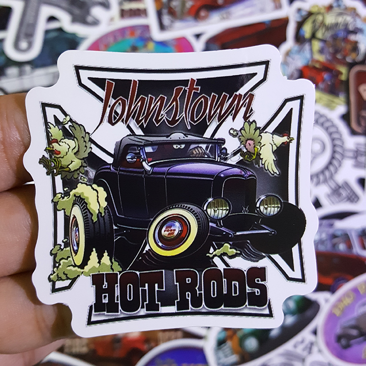 Bộ Sticker dán cao cấp chủ đề HOT ROD XE CỔ - Dùng dán Xe, dán mũ bảo hiểm, dán Laptop