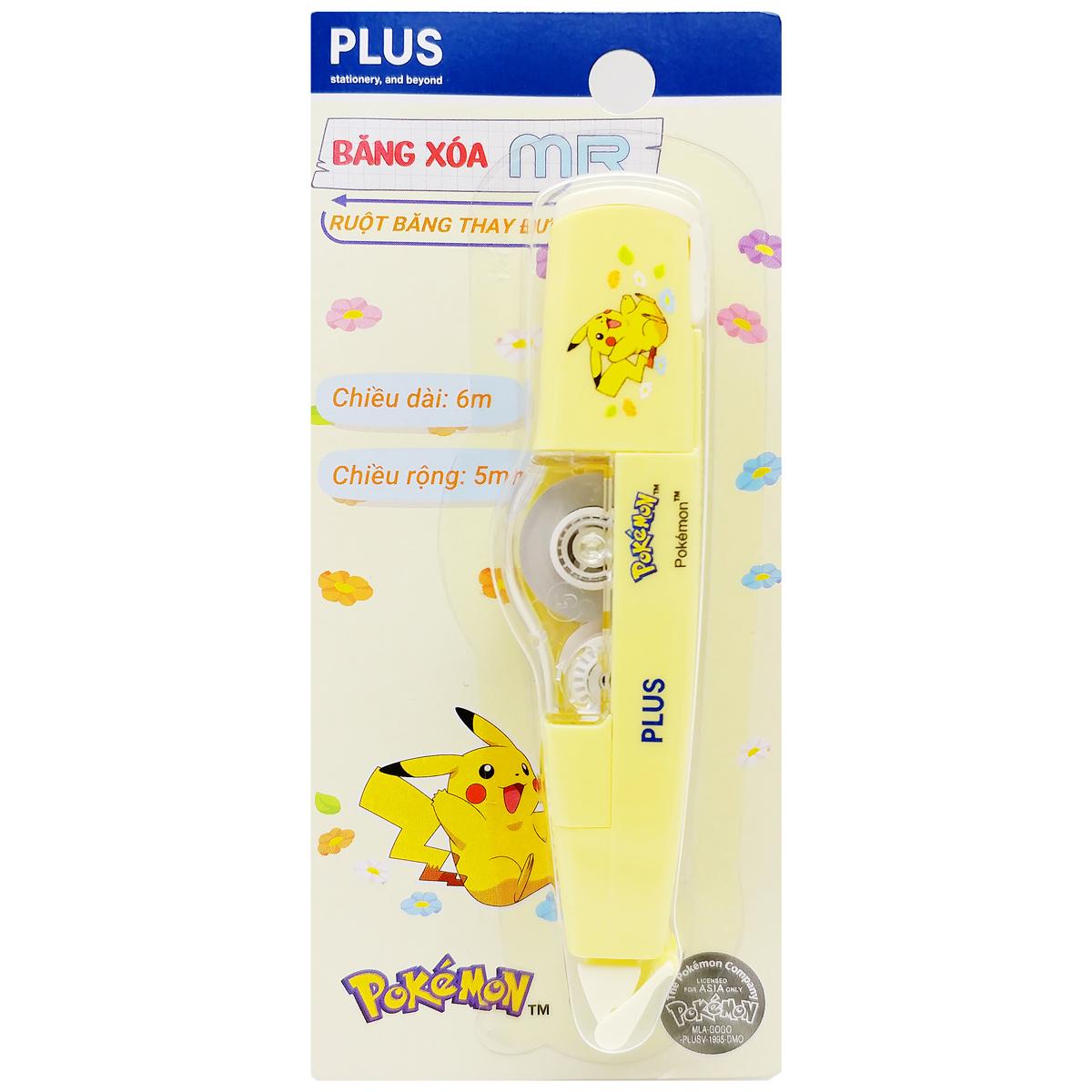 Xóa Kéo 5 mm x 6 m - Mr Pikachu - Plus 100-V029 - Màu Vàng