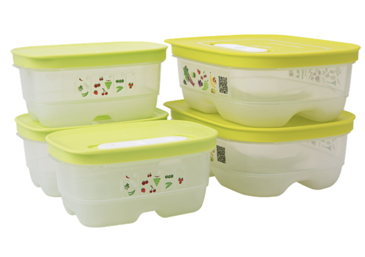 Bộ Hộp Tupperware Trữ Mát Có Nút Hô Hấp Ventsmart Five Star (05 Hộp) - Nữ Hoàng Ngăn Mát