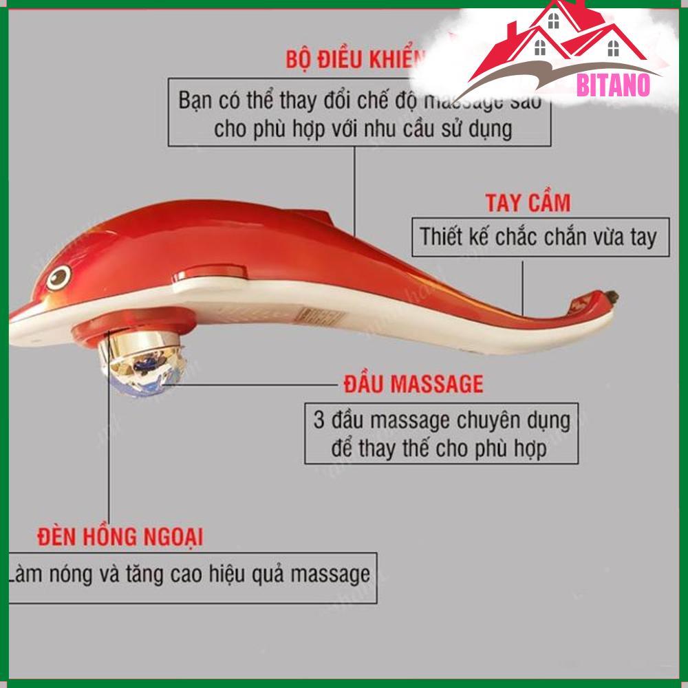 Máy Massage BITANO Cơ Bụng, Eo, Lưng Cầm Tay Cá Heo