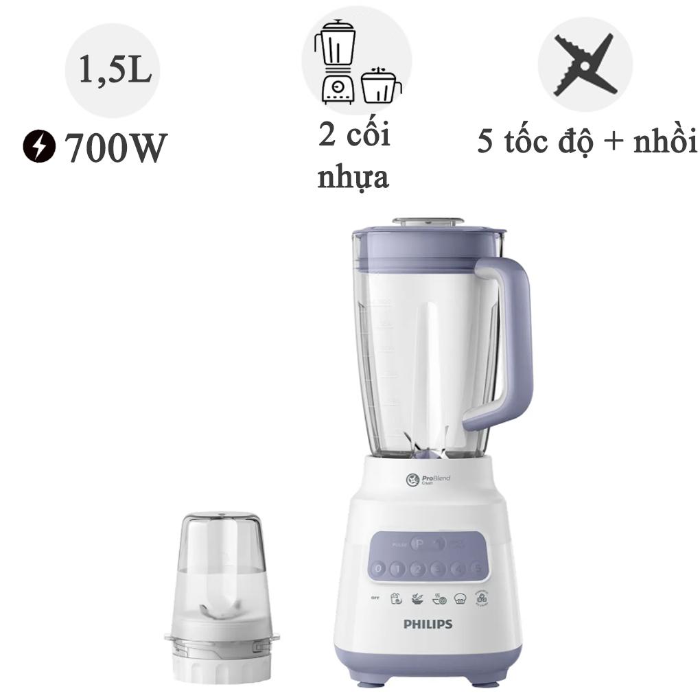 Máy Xay Sinh Tố Philips HR2221/00, 700W - 1.5Lit, Hàng Chính Hãng